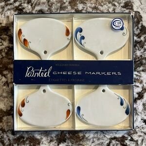 BNWT painted William Sonoma cheese markets set of 4 elegant